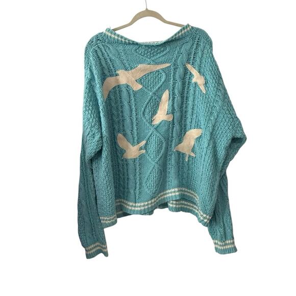 Taylor Swift 1989 (Taylor’s Version) Blue Seagull Cable Knit Cardigan Sweater - Picture 3 of 8